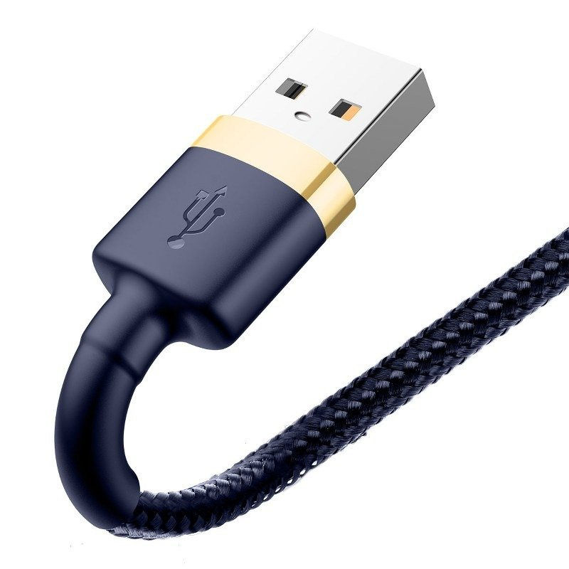 Indexkép: Cablu USB Lightning Baseus Cafule 2.4A 1m (auriu și albastru marin)