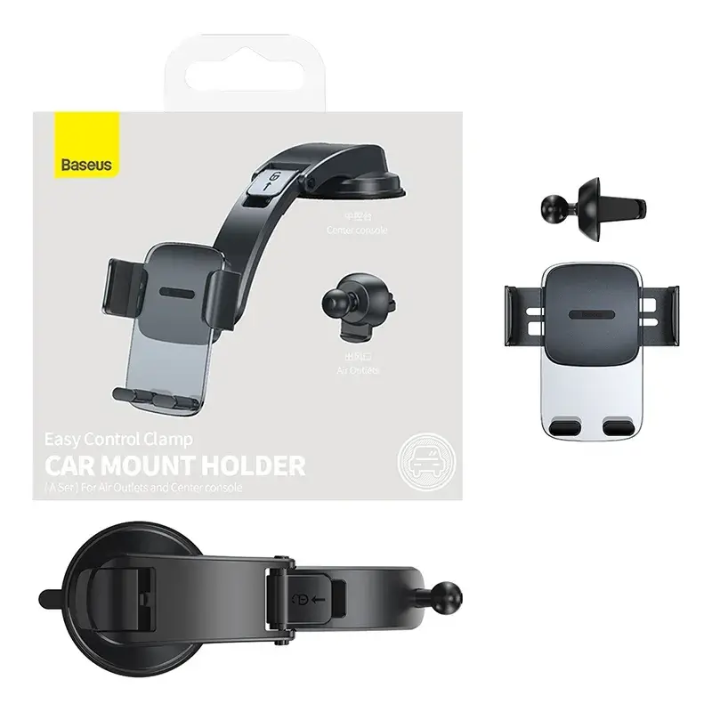 Indexkép: Suport auto Baseus Easy Control Clamp pentru grilă / cabină (negru)