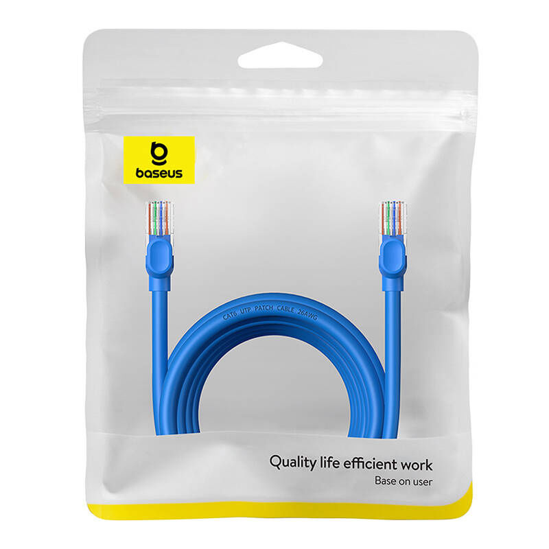 Indexkép: Cablu rotund Baseus Ethernet RJ45, Cat.6, 5 m (albastru)