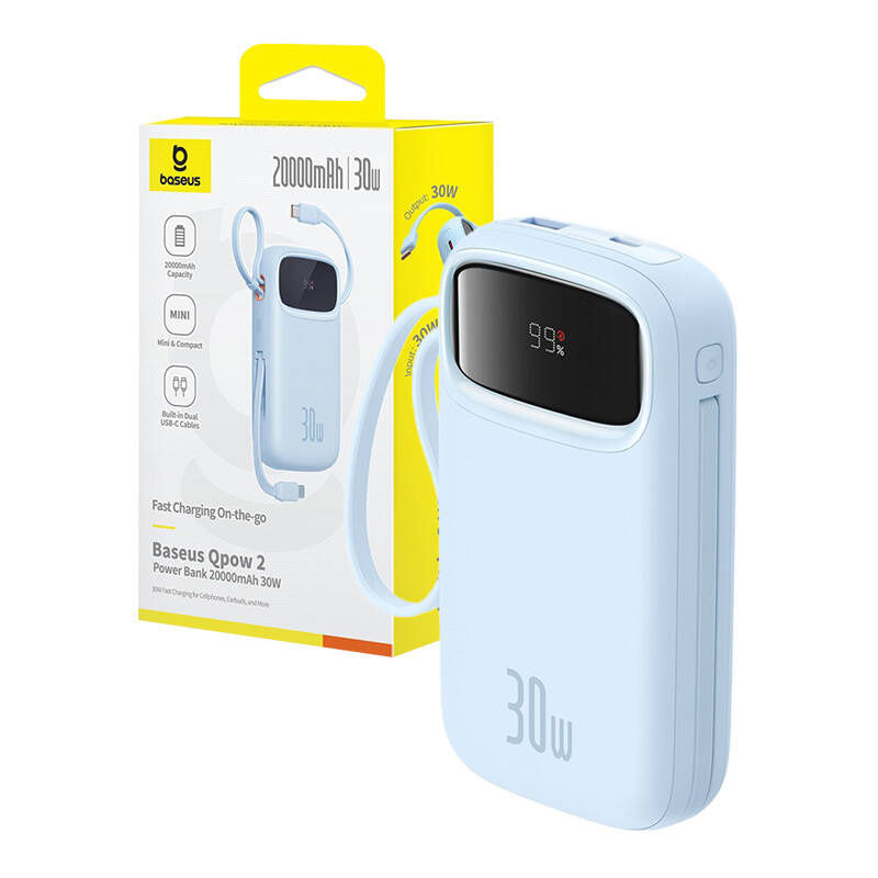 Indexkép: Powerbank Baseus QPow2 20000mAh 30W 2xUSB-C (albastru)