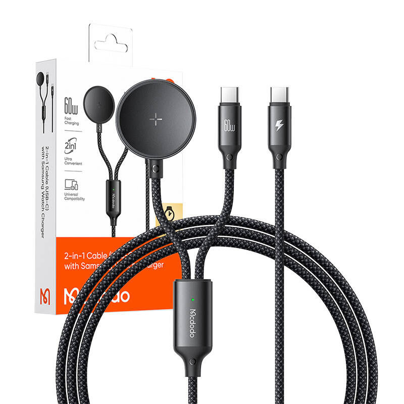 Miniatură: Mcdodo CA-4210 2-in-1 cablu USB-C + încărcător Samsung Watch, 60W, 1.2m