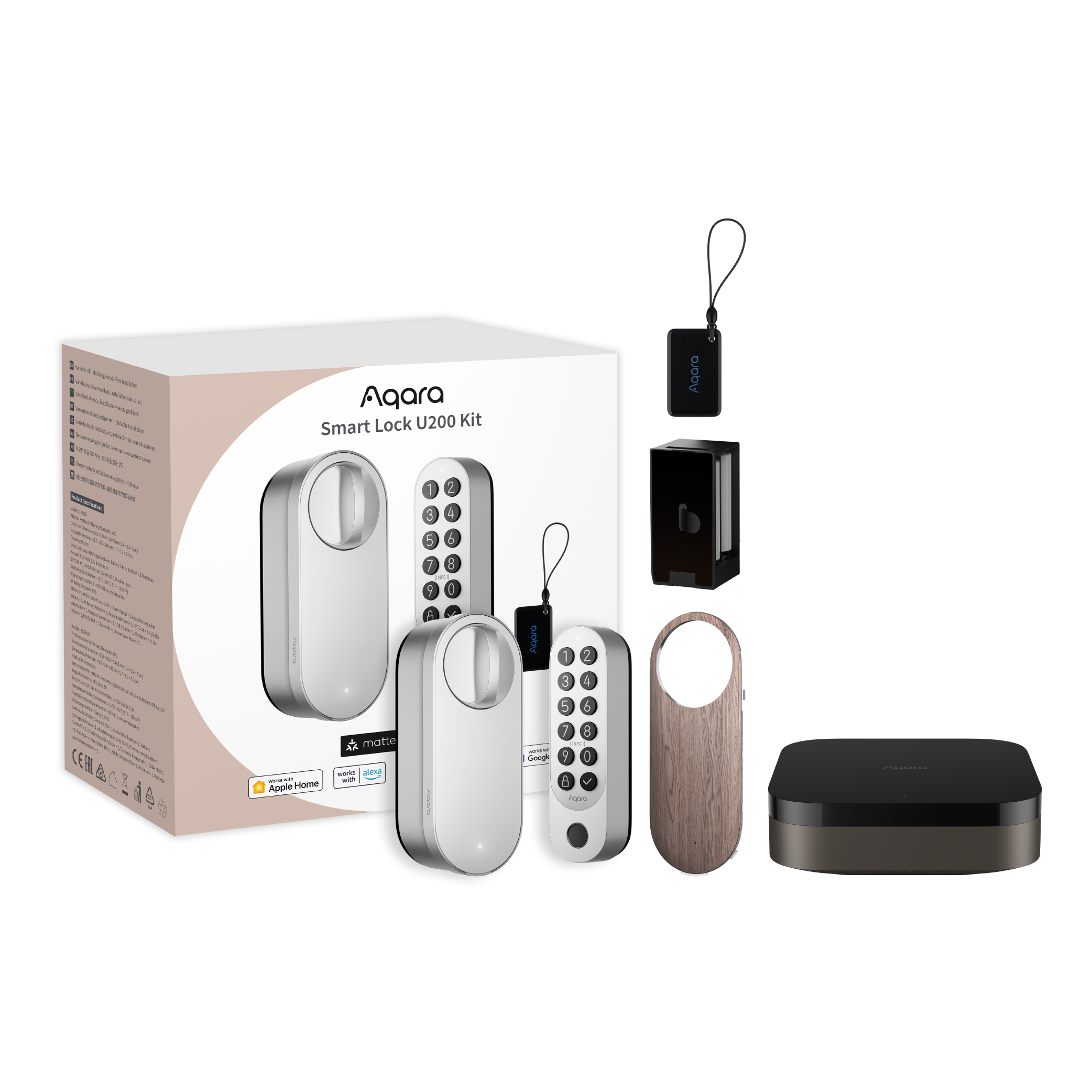 Έξυπνη Κλειδαριά Aqara Smart Lock U200, Ασημί + Πληκτρολόγιο + Hub M3