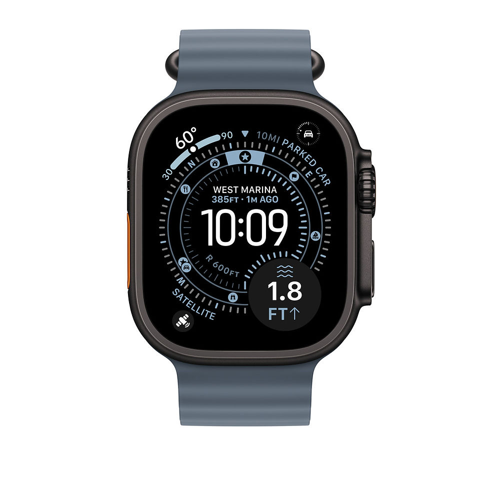 Miniatură: Curea Apple Watch 49mm Ocean Band, Anchor Blue, finisaj Black Titanium