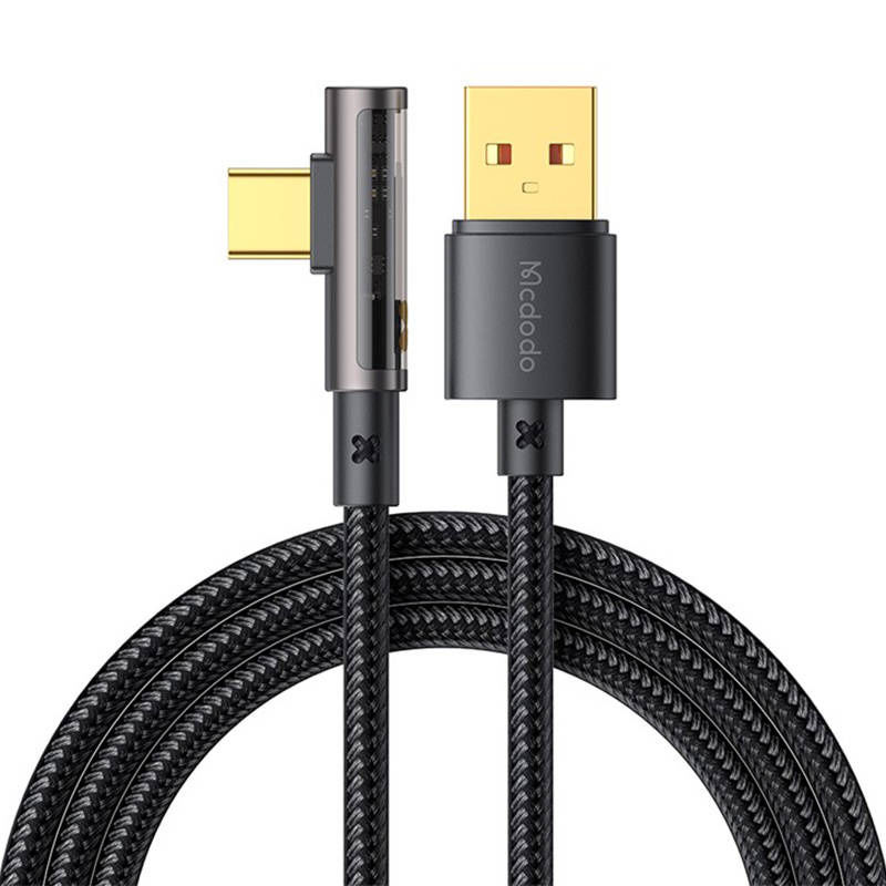Prism USB la USB-C cablu unghiular Mcdodo CA-3380, 6A, 1.2m (negru)