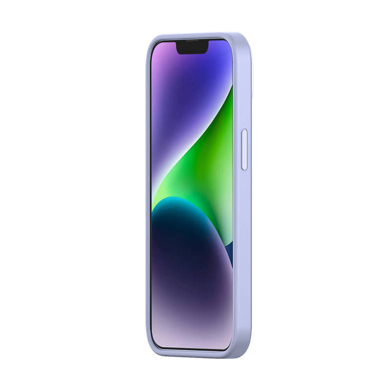 Miniatură: Carcasă Baseus Liquid Silica Gel pentru iPhone 14 Plus (lavanda) + sticlă