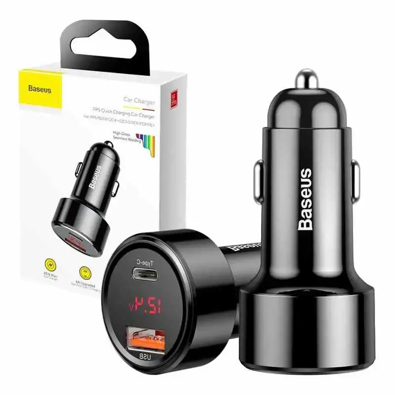 Indexkép: Baseus Magic USB + USB-C QC 4.0 PD 45W încărcător auto (negru)