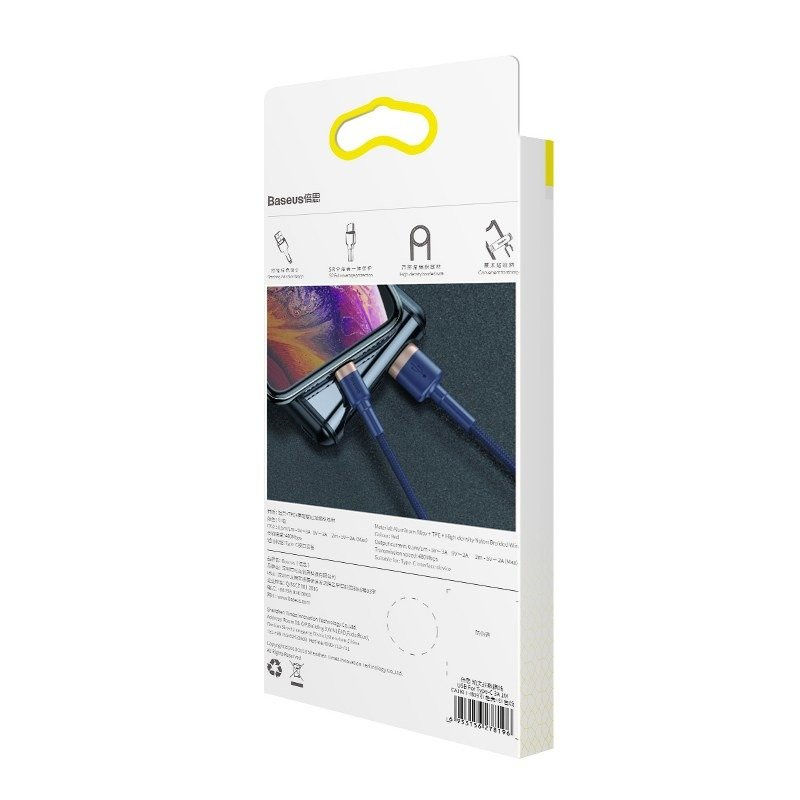Indexkép: Cablu USB Lightning Baseus Cafule 2.4A 1m (auriu și albastru marin)