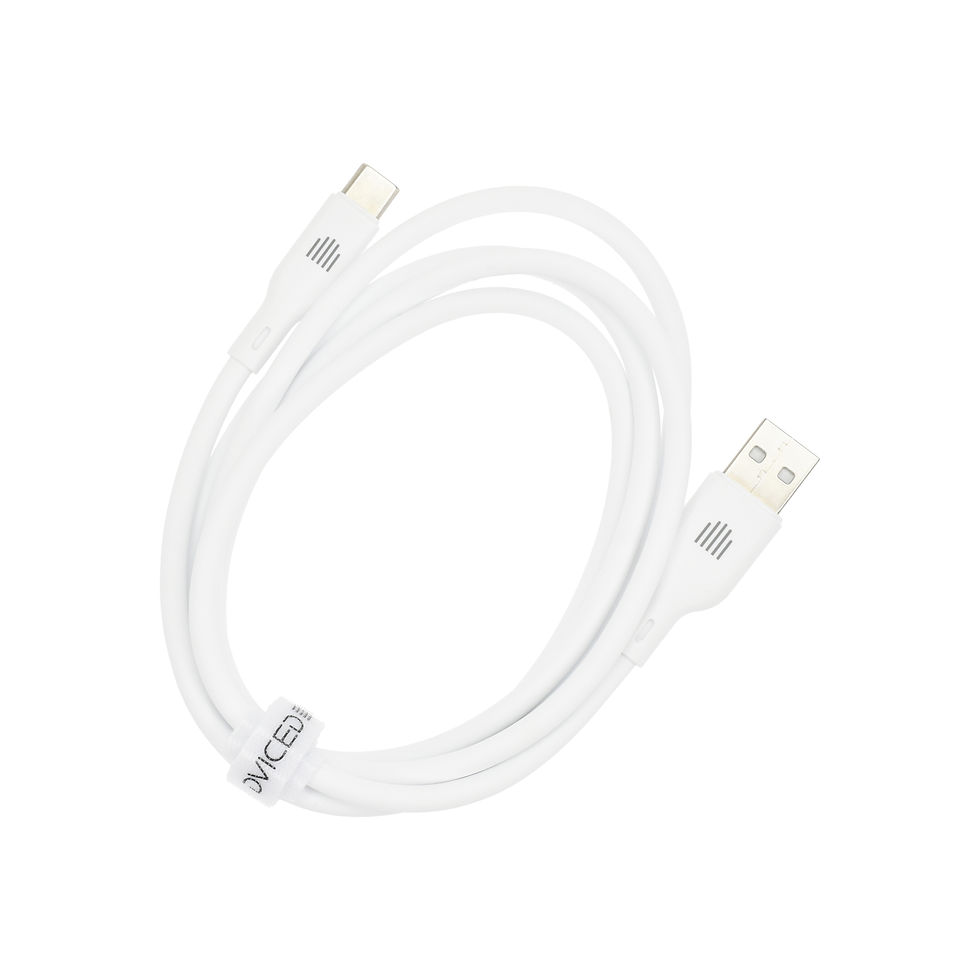 Miniatură: Cablu USB-A la USB-C din silicon, 1.25m, alb