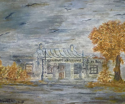 Marktamt Simmering (Öl auf Karton 30x40 cm)