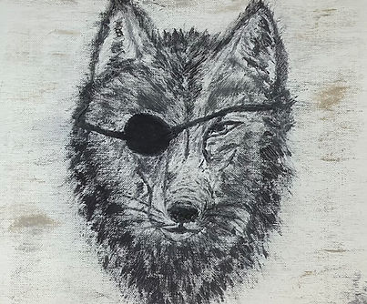Wolf (Öl auf Malplatte 30x40 cm)
