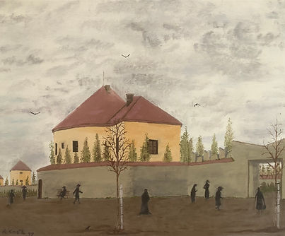 Schlossmauer am Urnenfriedhof (Öl auf Leinwand 30x40 cm)