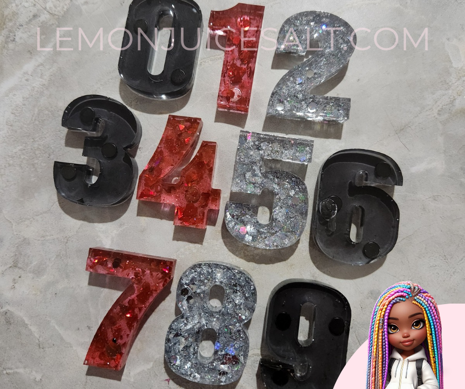 Thumbnail: Black, Red & Silver Resin Alphanumeric Magnet Set | A–Z + 0–9 | Custom Handmade 