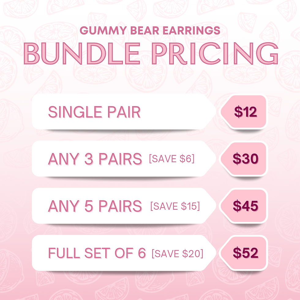 Thumbnail: Frosted Rainbow Gummy Bear Earrings | Pastel Bears with a Frosted, Shiny Finish