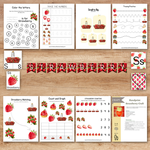S is for Strawberry Early Learning Pack FTL of Homeschooling
