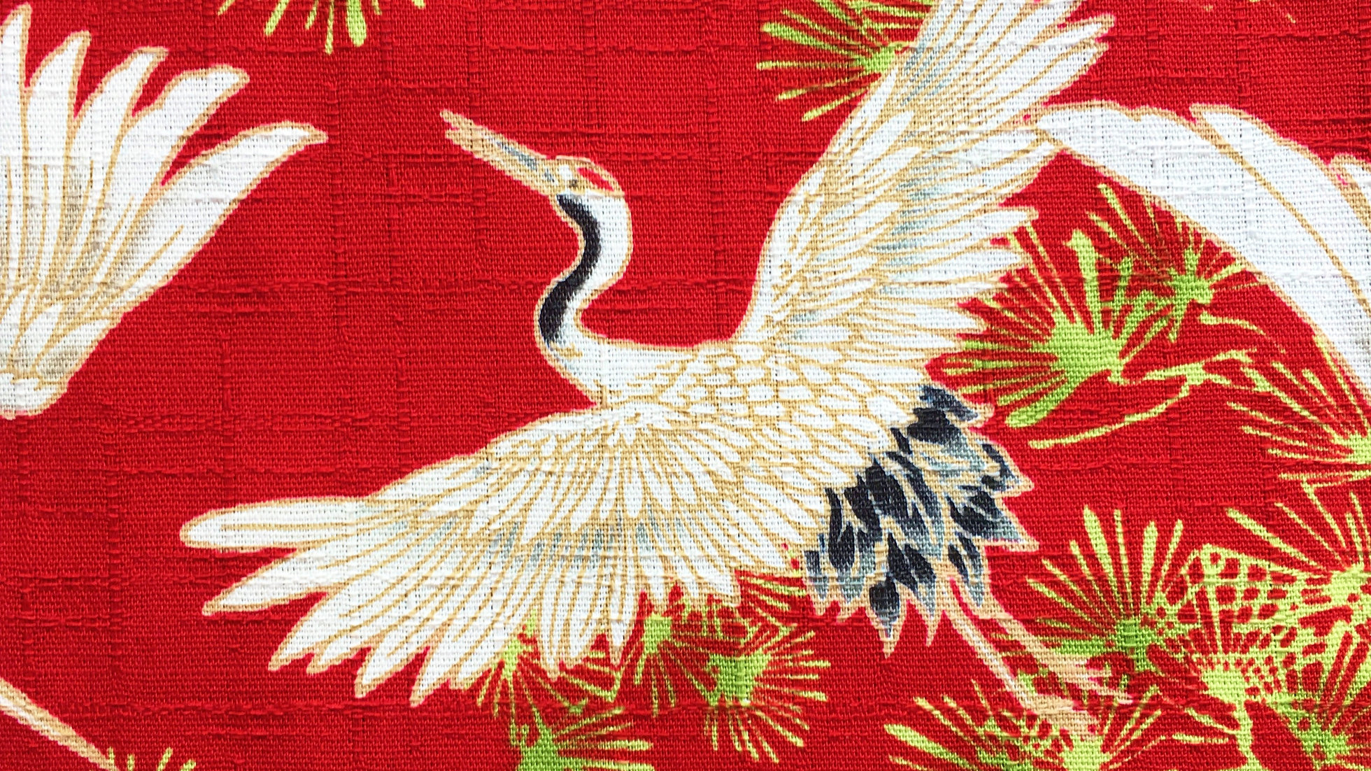 Japanese Cranes fabric red website