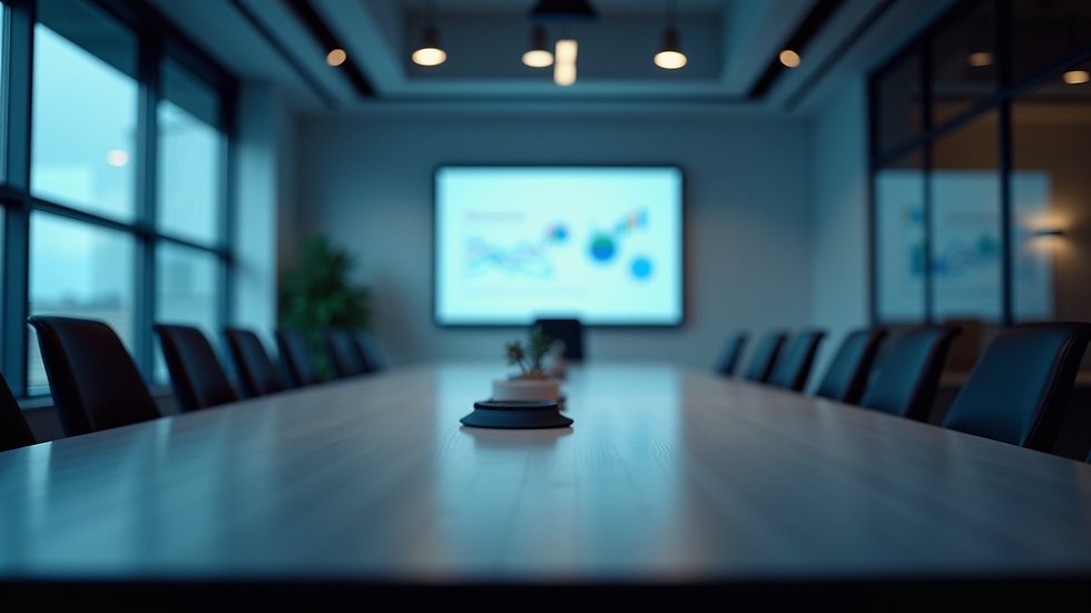 Eye-level view of a data analytics conference room