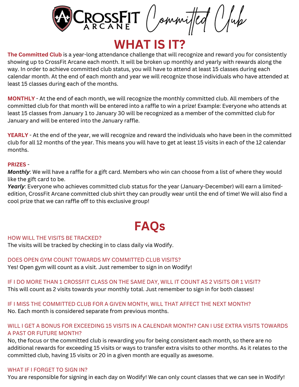 The Committed Club is a year-long attendance challenge that will recognize and reward you 