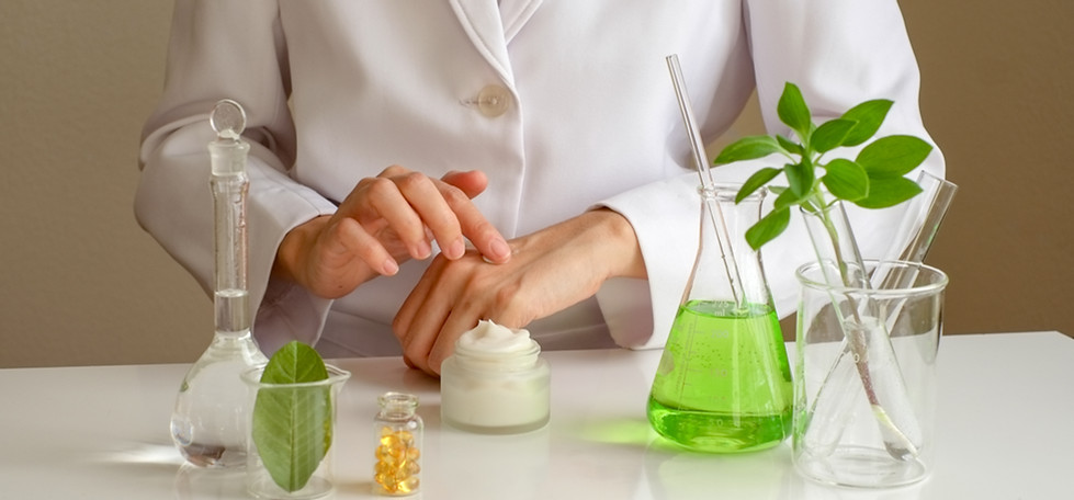 the scientist,dermatologist testing the