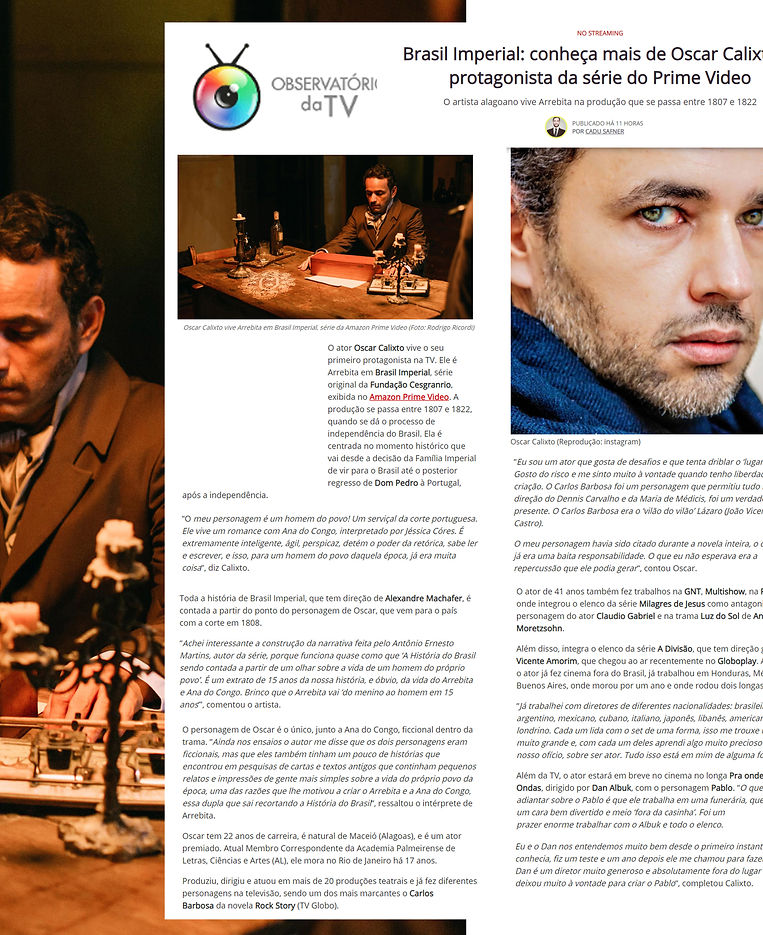 Brasil Imperial: conheça mais de Oscar Calixto, o protagonista da série do Prime Video
