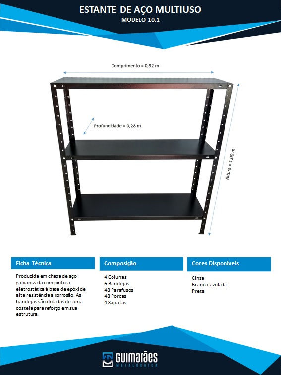 Estante Padrão 1,00m
