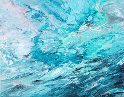 'Cosmic Seas' - Acrylic on Canvas (11"x 14")