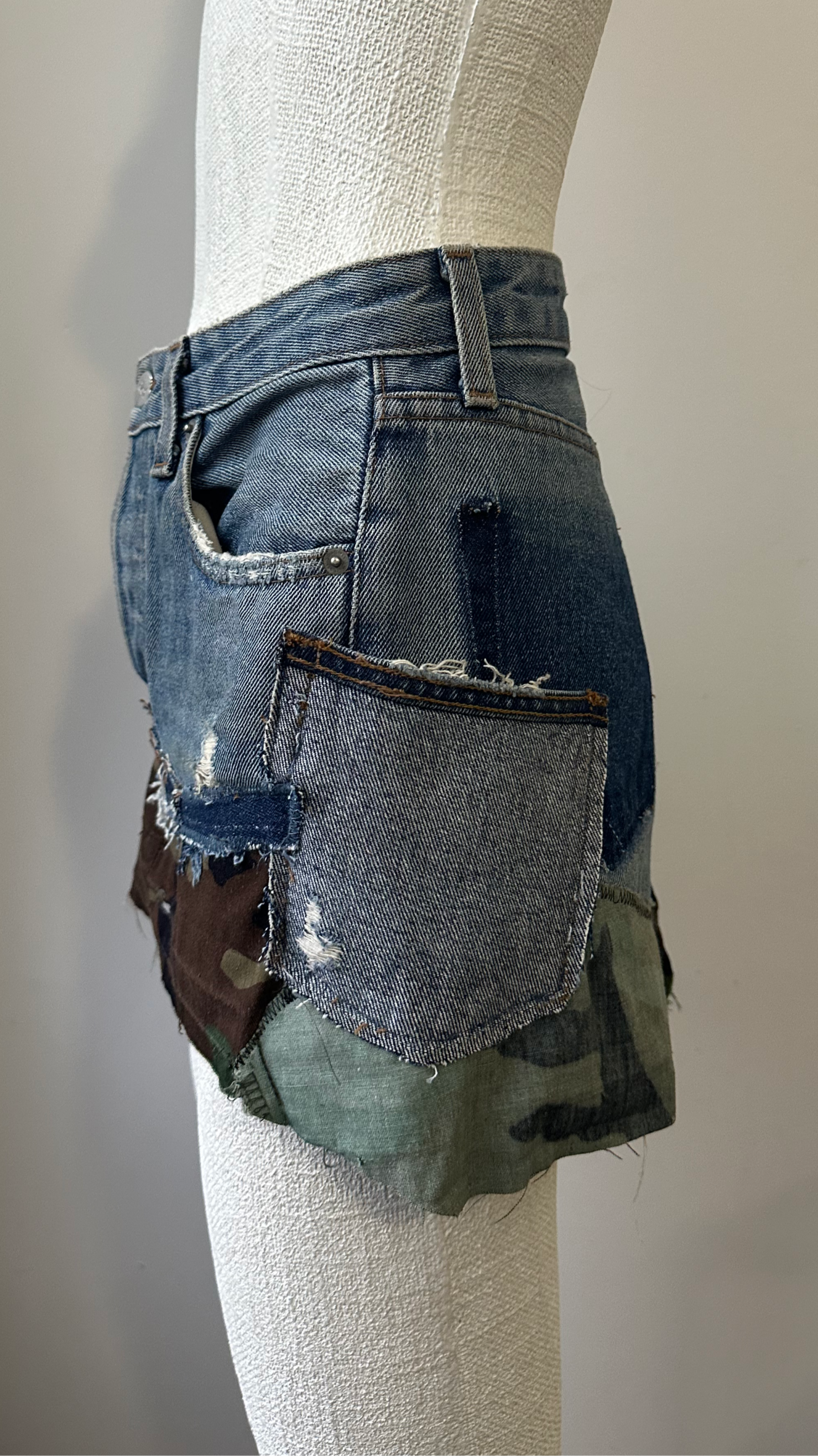 patchwork mini skirt