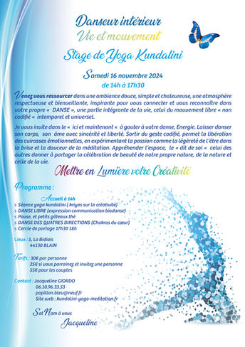 Affiche Stage de biodanse samedi 16 novembre 2024