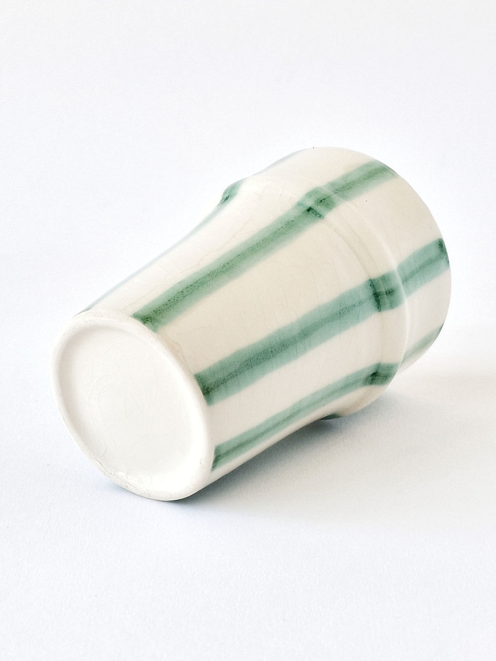 Miniature : Tasse à café en céramique aux rayures vert