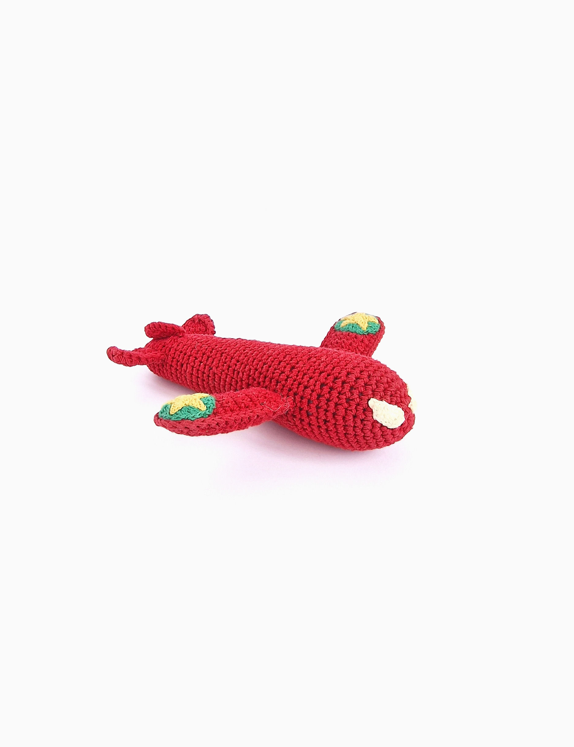 Crochet rattle airplane