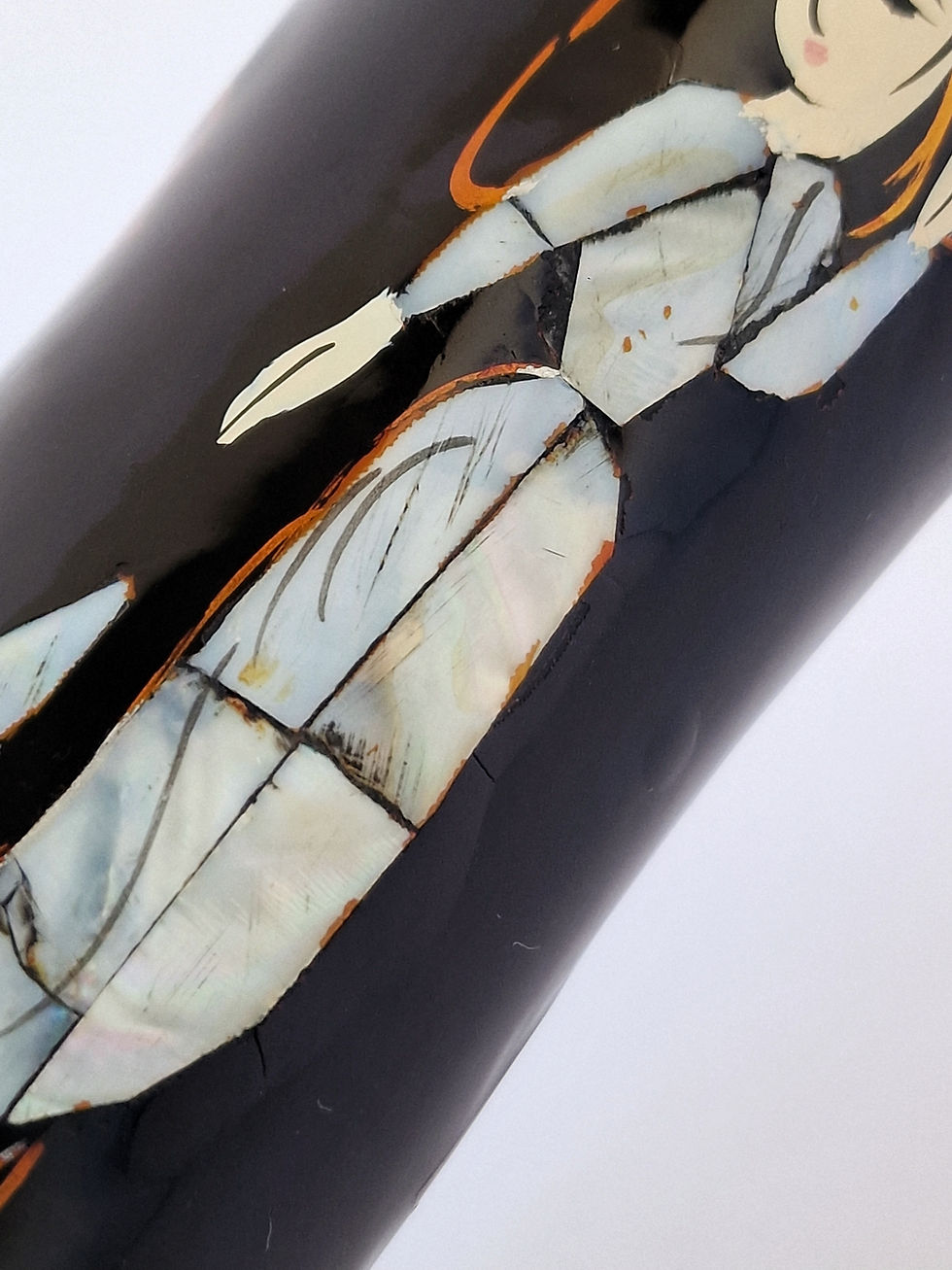 Miniature : Vase japonais laqué geisha 