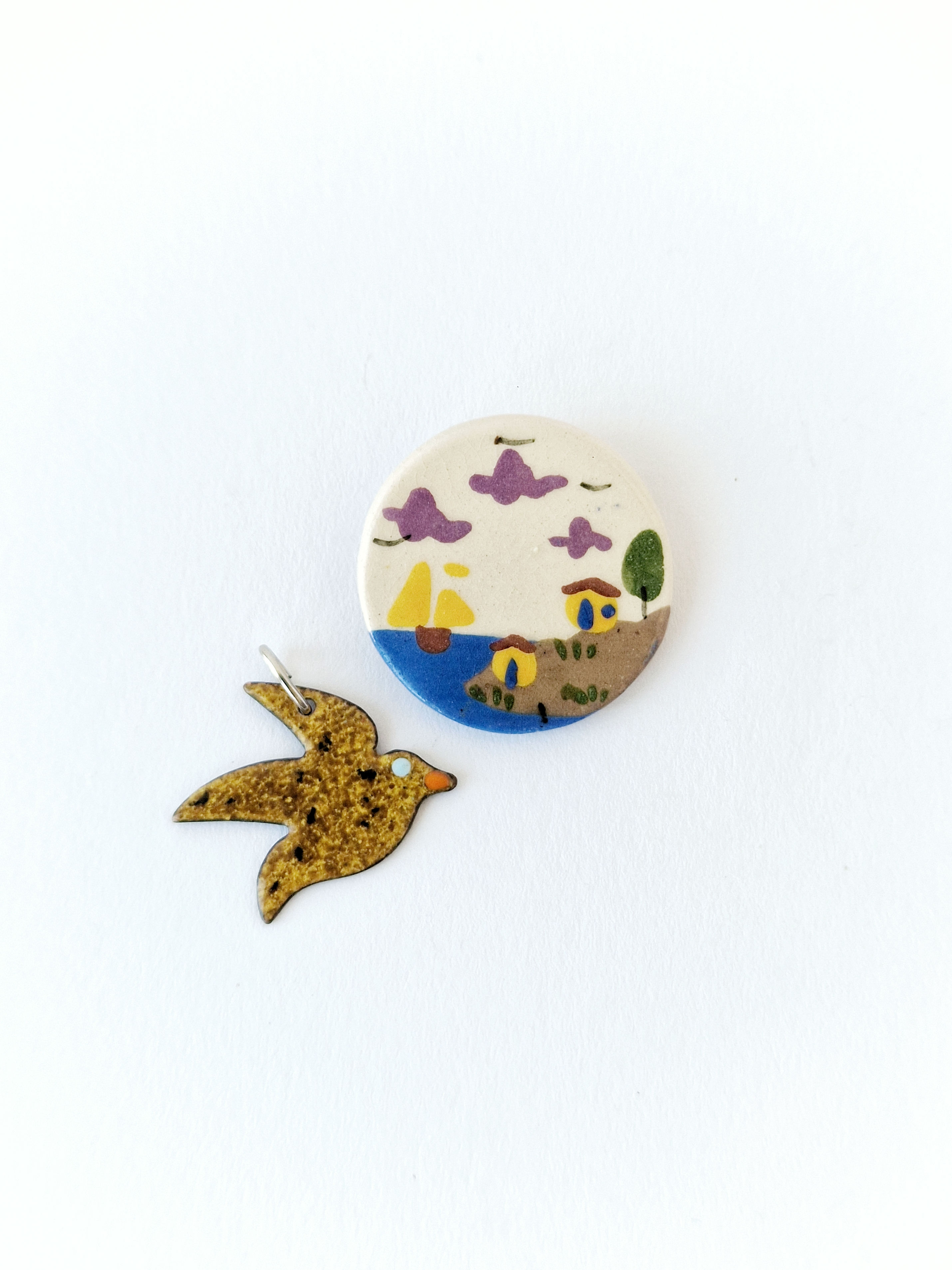 Broche et pendentif artisanales