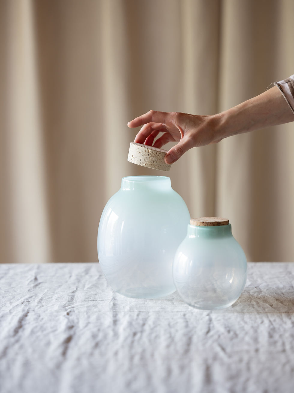 Thumbnail: Glasbehältnis "Fade", mit Deckel aus Naturkork