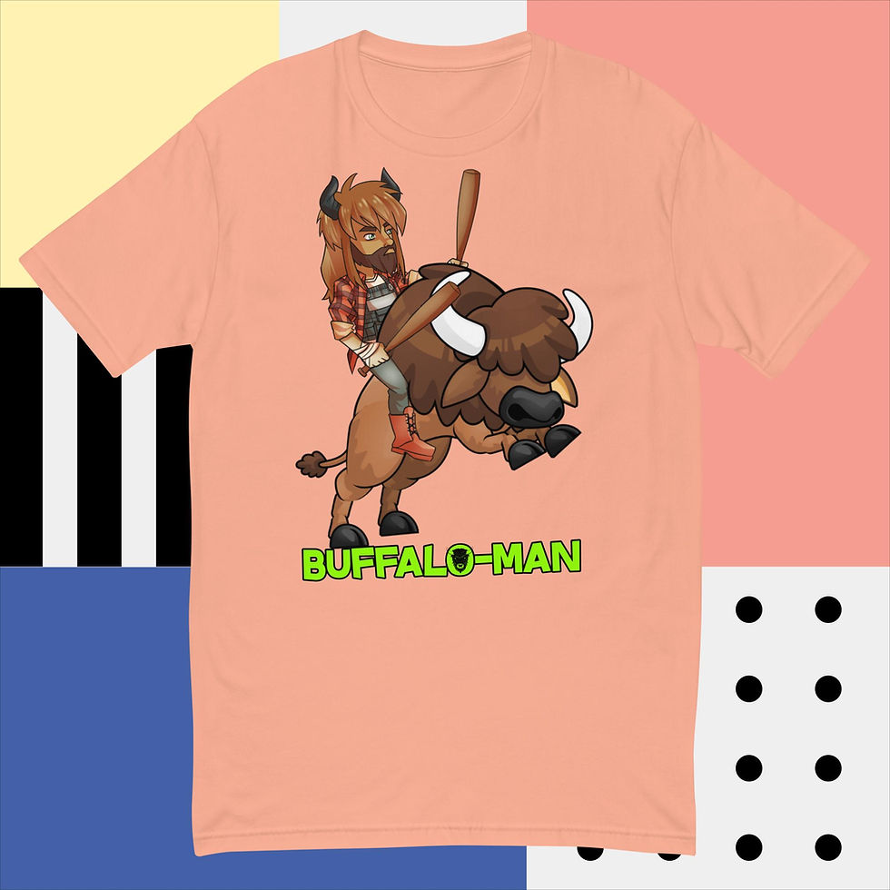 Thumbnail: Buffalo-Man and Manitou, Charge! - Adult Short Sleeve T-shirt