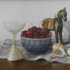 Sally Schrohenloher, Cherries and Toy Horse