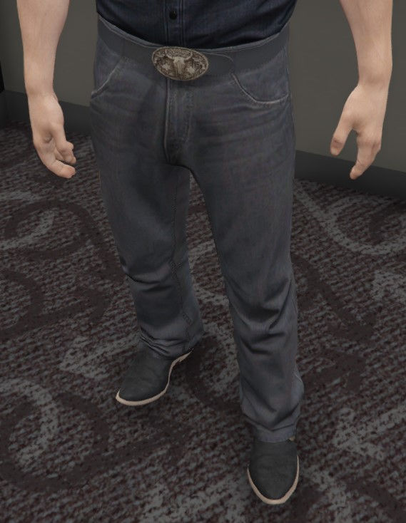 Miniature : Jean droit avec ceinture tête de buffle