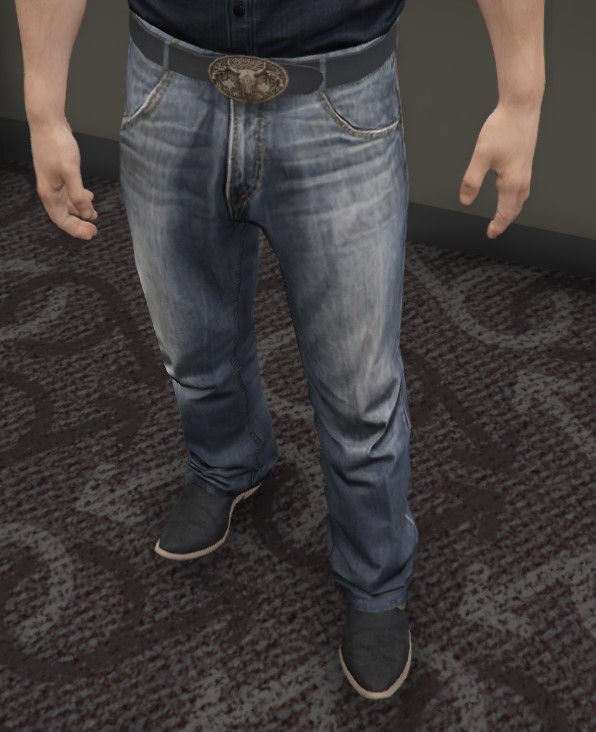 Miniature : Jean droit avec ceinture tête de buffle