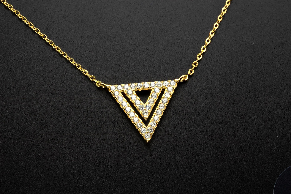 Thumbnail: Triangle Pendant Necklace Minimalist