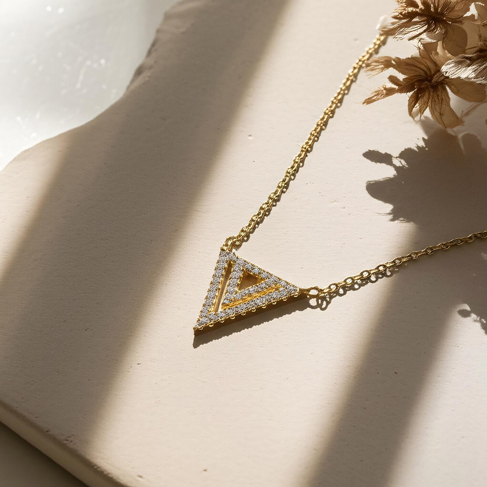 Thumbnail: Triangle Pendant Necklace Minimalist