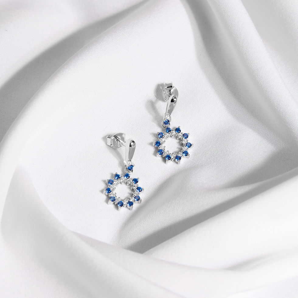 Thumbnail: Flower Dangle Earrings Minimalist Floral Drop