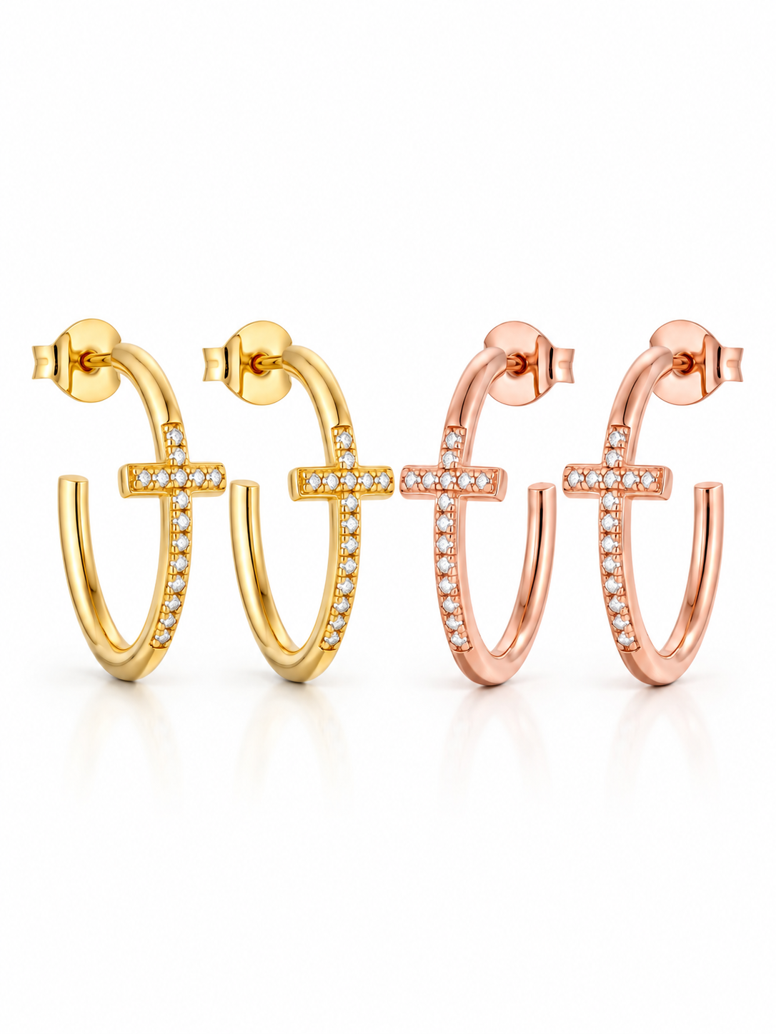 Cross Hoop Earrings