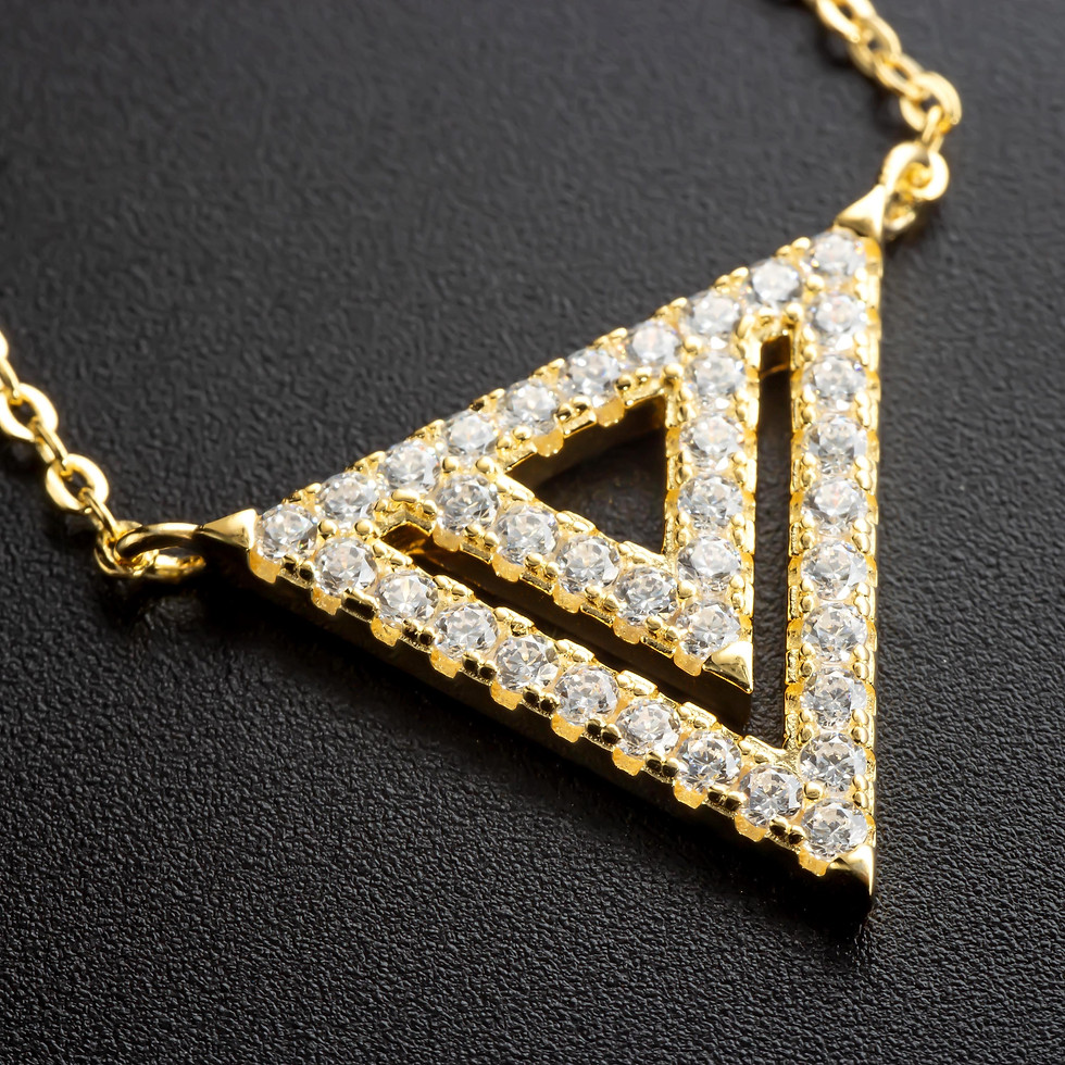 Thumbnail: Triangle Pendant Necklace Minimalist