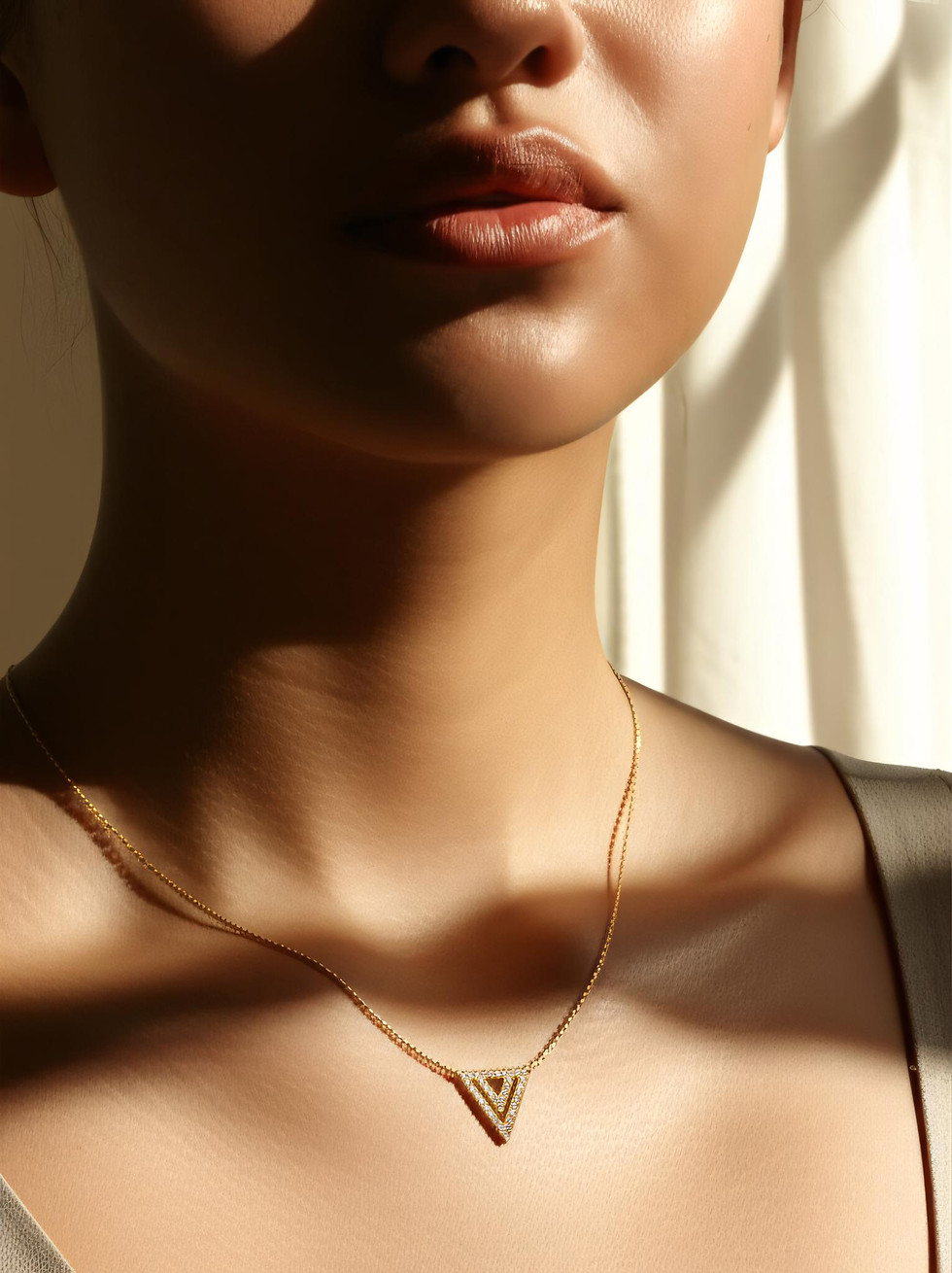Thumbnail: Triangle Pendant Necklace Minimalist
