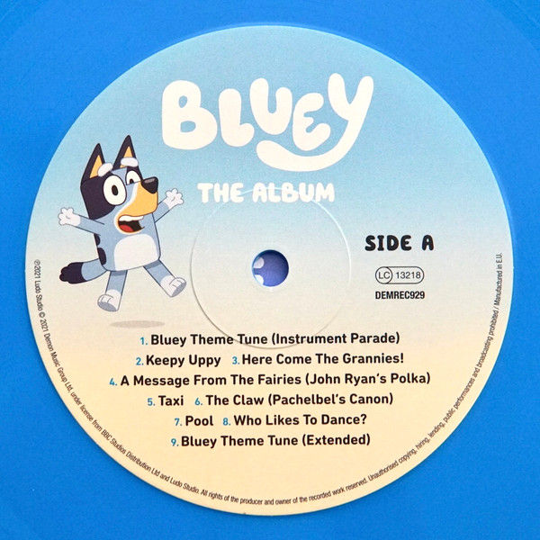 Thumbnail: Joff Bush & The Bluey Music Team – Bluey The Album "BLUE VINYL" with poster