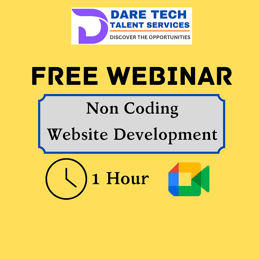 Free Webinar on Non Coding Website Development