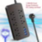 Thumbnail: Power Strip Surge Protector - 8 Outlets, 3 USB Ports & 1 USB-C Port
