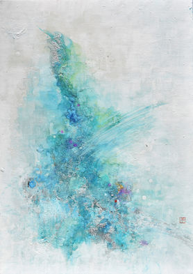 painting titled "LIFE LXXXVII (87) - Blue"