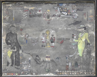painting titled "Map of modern desire"