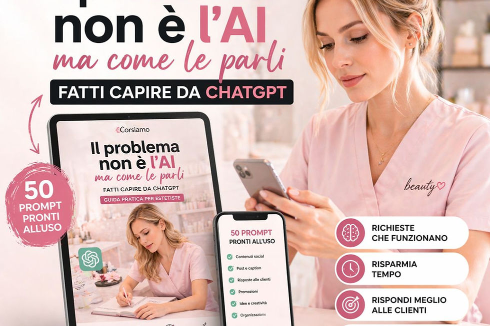 estetista confusa davanti al telefono uso chatgpt
