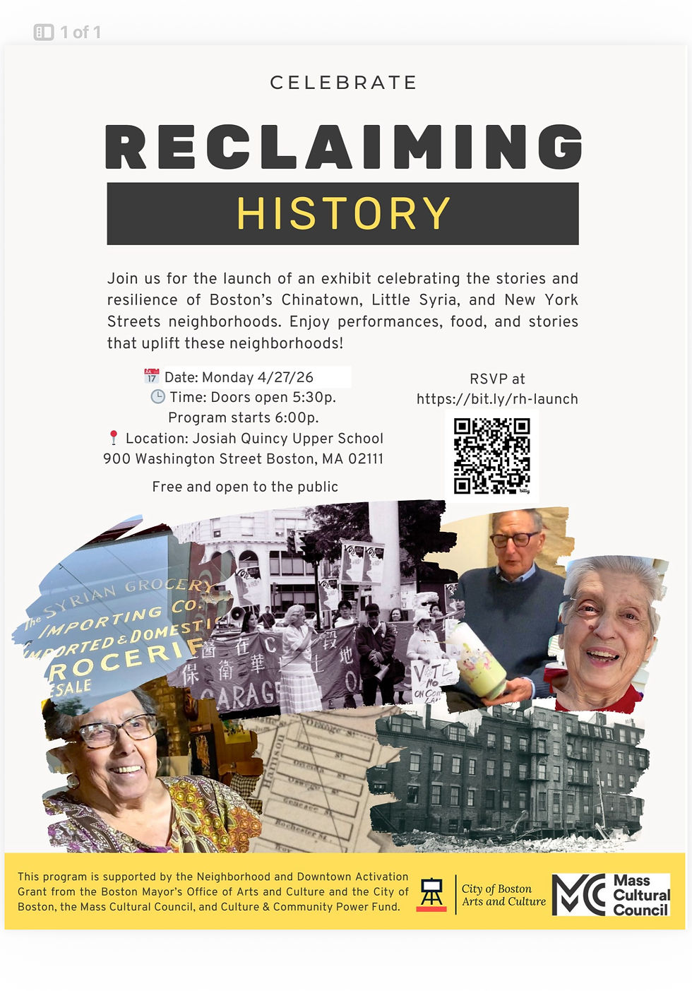Exhibition Launch:  Reclaiming History