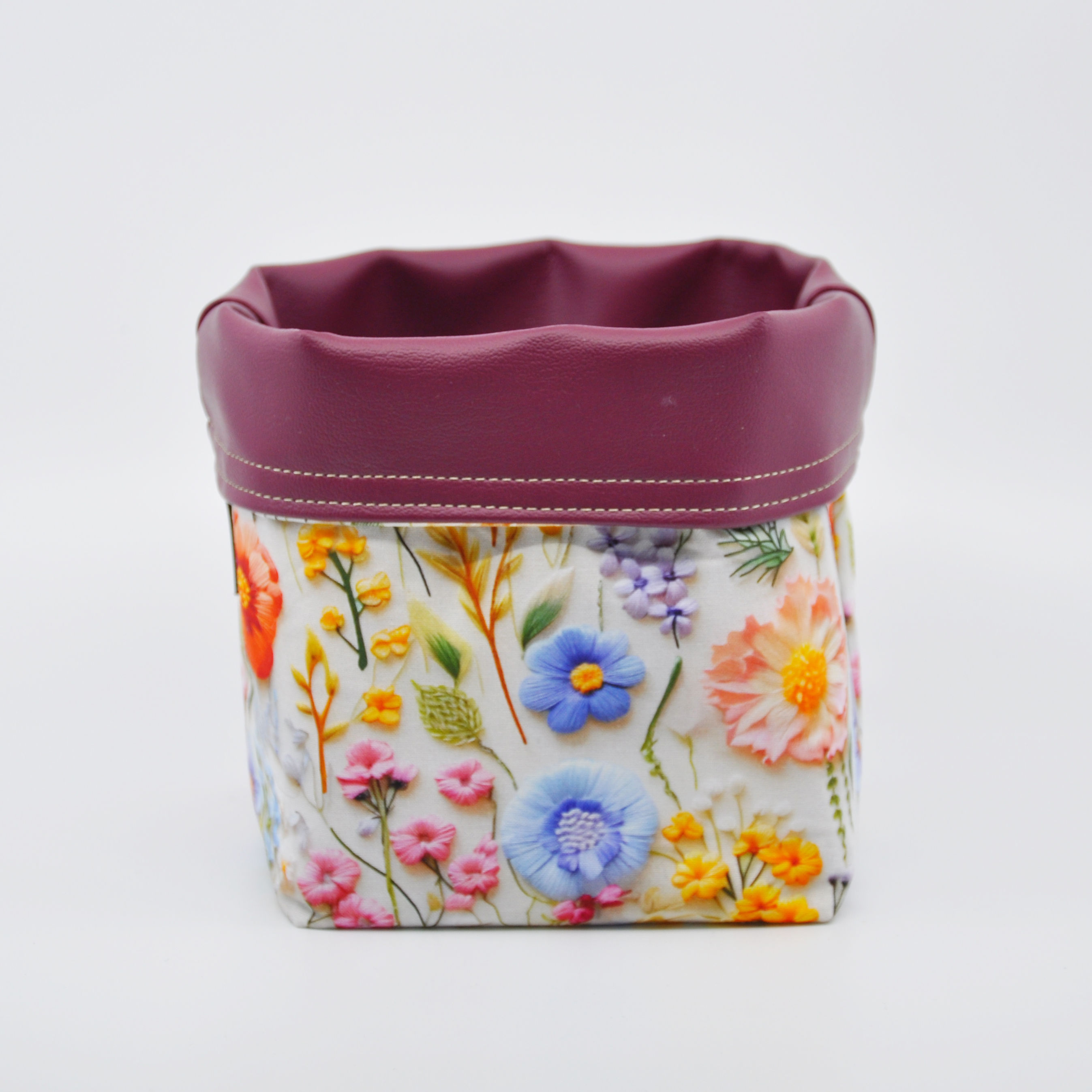 Embroidery Floral Medium Catch All Bag